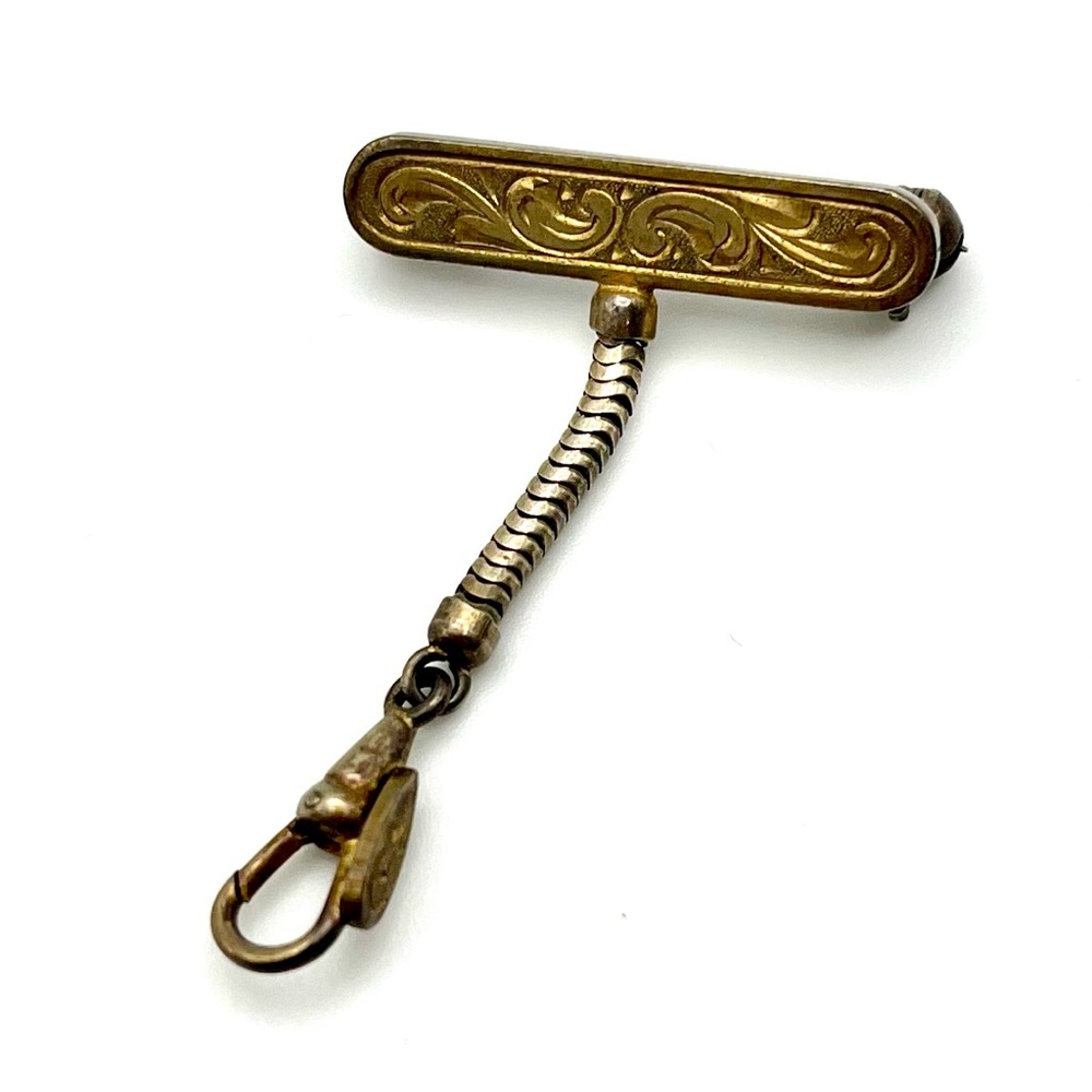 Antique 800 Silver Pocket Watch Fob Brooch